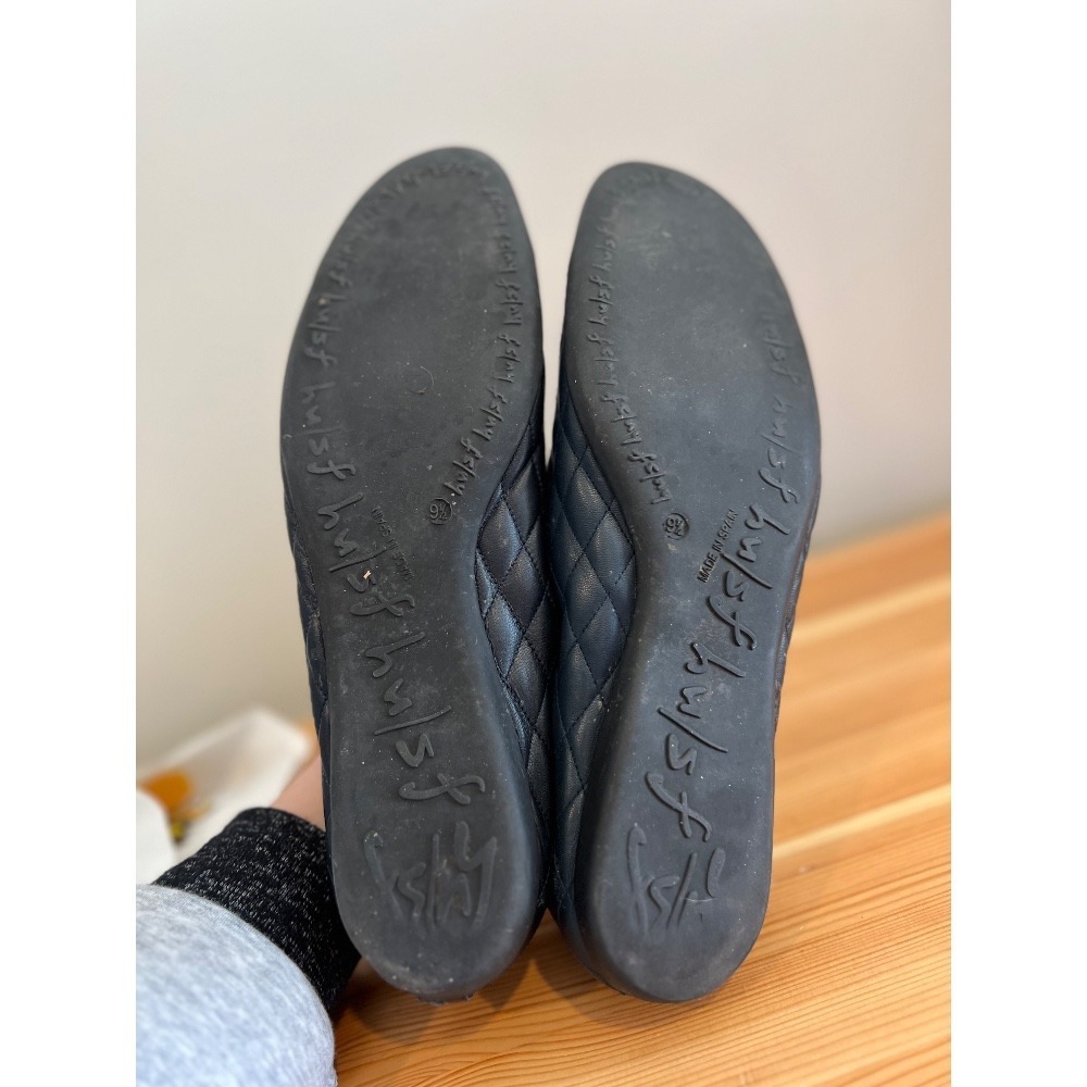 fs/ny Quilted Ballet Flats - Black Patent Leather Bow Detail - Picture 3 of 4